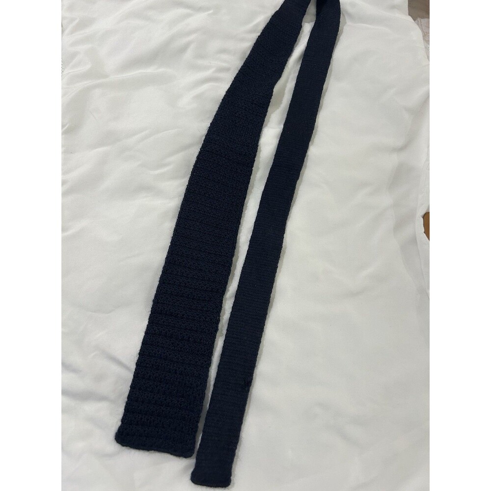 RoosterNite by Rooster Black Knit Tie 45% Wool 55% Mohair Skinny Tie